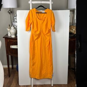 ASOS Vibrant Orange Maxi Dress NWT Sz 10 raunching accents party luncheon
